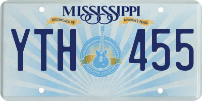 MS license plate YTH455