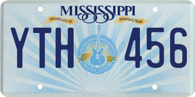 MS license plate YTH456