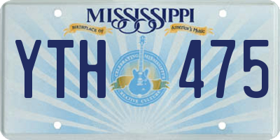 MS license plate YTH475