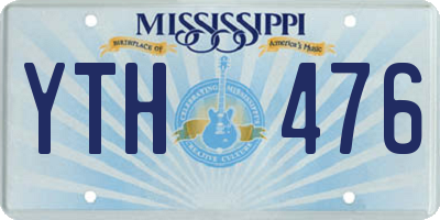 MS license plate YTH476