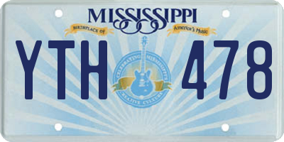 MS license plate YTH478
