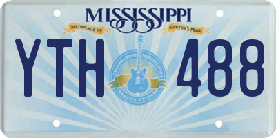 MS license plate YTH488