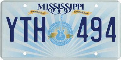 MS license plate YTH494