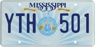MS license plate YTH501