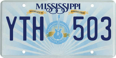 MS license plate YTH503