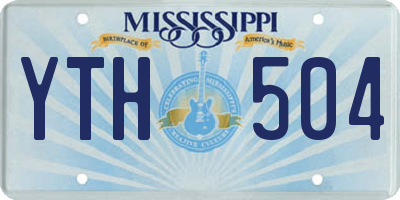 MS license plate YTH504