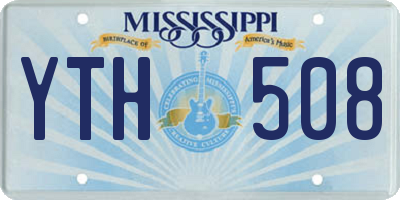 MS license plate YTH508