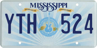 MS license plate YTH524