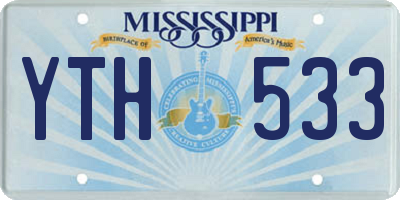 MS license plate YTH533