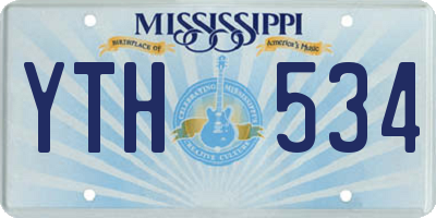 MS license plate YTH534