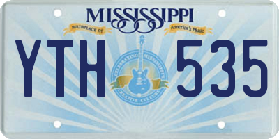 MS license plate YTH535