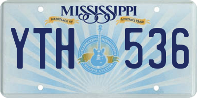 MS license plate YTH536