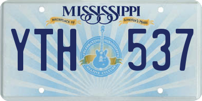 MS license plate YTH537