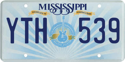 MS license plate YTH539