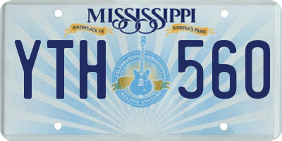 MS license plate YTH560