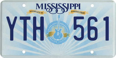 MS license plate YTH561