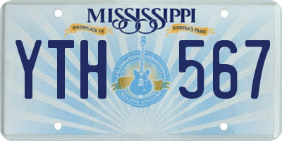 MS license plate YTH567