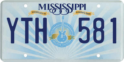 MS license plate YTH581