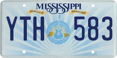 MS license plate YTH583