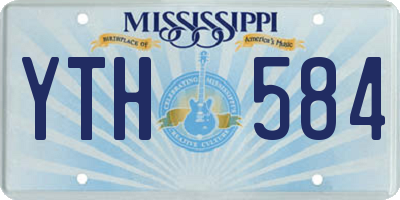 MS license plate YTH584