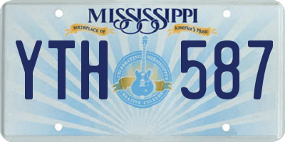 MS license plate YTH587