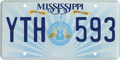 MS license plate YTH593