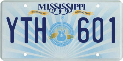 MS license plate YTH601