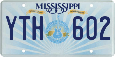 MS license plate YTH602