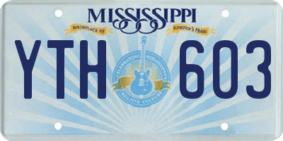 MS license plate YTH603