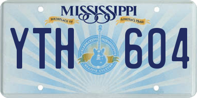 MS license plate YTH604