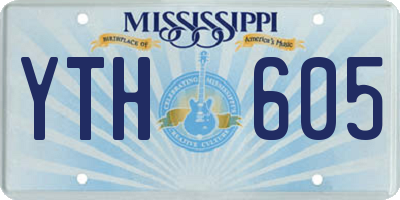 MS license plate YTH605