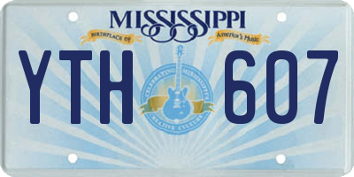 MS license plate YTH607