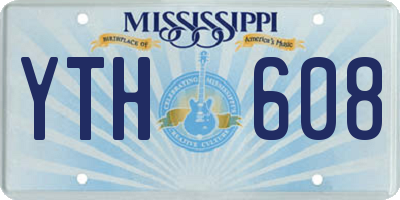 MS license plate YTH608