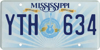 MS license plate YTH634