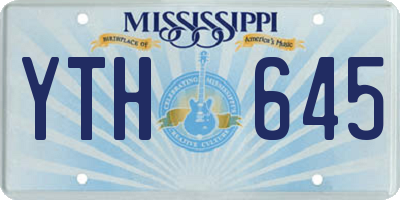 MS license plate YTH645