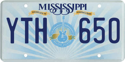 MS license plate YTH650