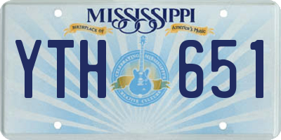 MS license plate YTH651