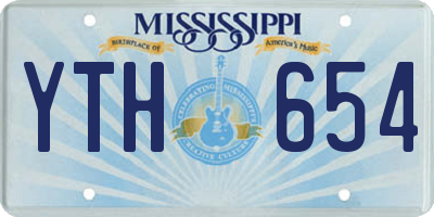 MS license plate YTH654