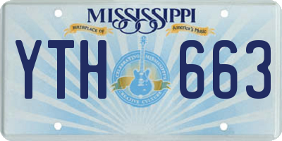 MS license plate YTH663