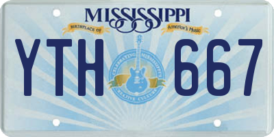 MS license plate YTH667