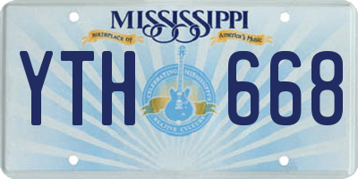 MS license plate YTH668
