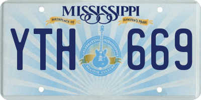 MS license plate YTH669