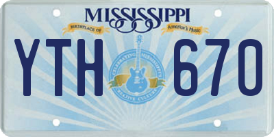 MS license plate YTH670