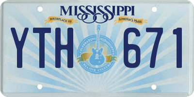 MS license plate YTH671