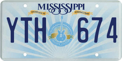 MS license plate YTH674