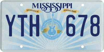 MS license plate YTH678