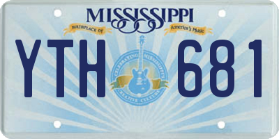MS license plate YTH681