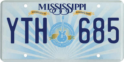 MS license plate YTH685