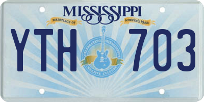 MS license plate YTH703