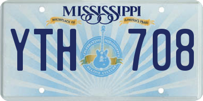 MS license plate YTH708